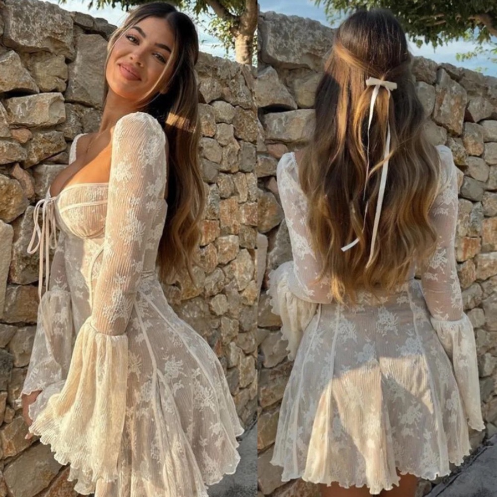 House of CB 'Analissa' Vintage Cream Lace Corset Dress NWOT size L